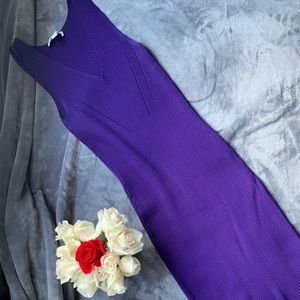 Michael Kors Ribbed V-Neck Midi Sweater Dress 💜